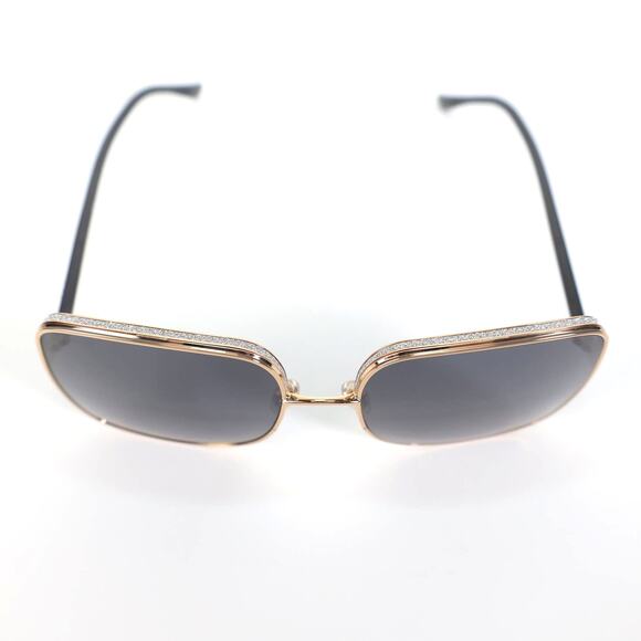 Jimmy Choo Oversized Square Aliana Sunglasses - Gold/Black - NWT - Picture 8 of 11